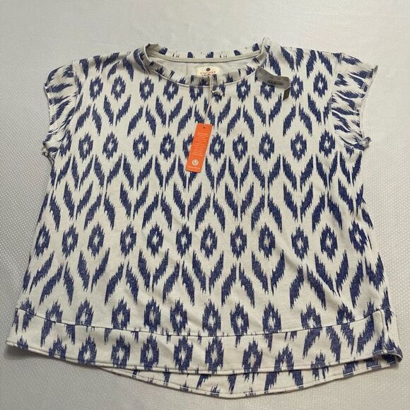 Sundry x J. Crew Blue White T-Shirt Size Medium New - Picture 1 of 7